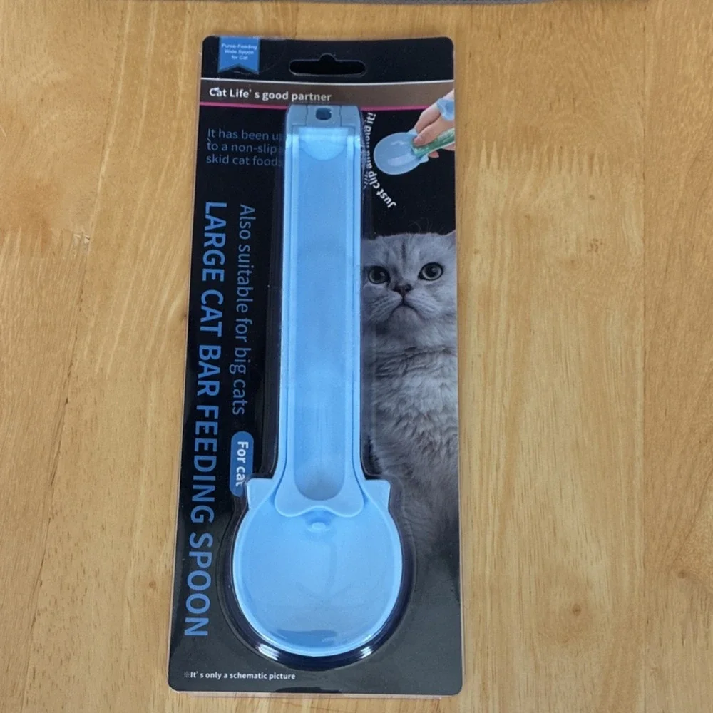 Cat Food Dispenser & Scoop Large Wide Spoon Blue🐱🐱